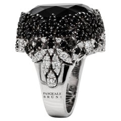 Pasquale Bruni 'Ghirlanda' Ring aus 18 Karat Weißgold mit Onyx, schwarzem Spinell und Diamant