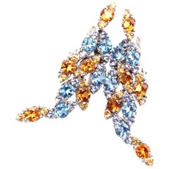 Pasquale Bruni Ghirlanda Sapphire Topaz Citrine White Gold Earrings