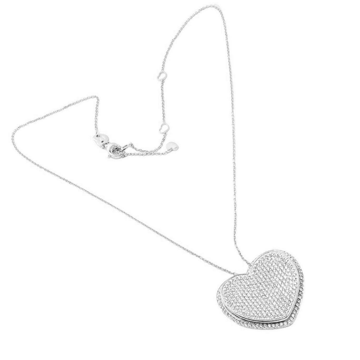 18k White Gold Heart Liberty Diamond Pendant Necklace
by Pasquale Bruni.
With Round brilliant cut diamonds VS1 clarity, G color total weight approx. 2.02ct
This necklace comes with Box and Certificate.
Details:
Length: 18.25 inches total length,