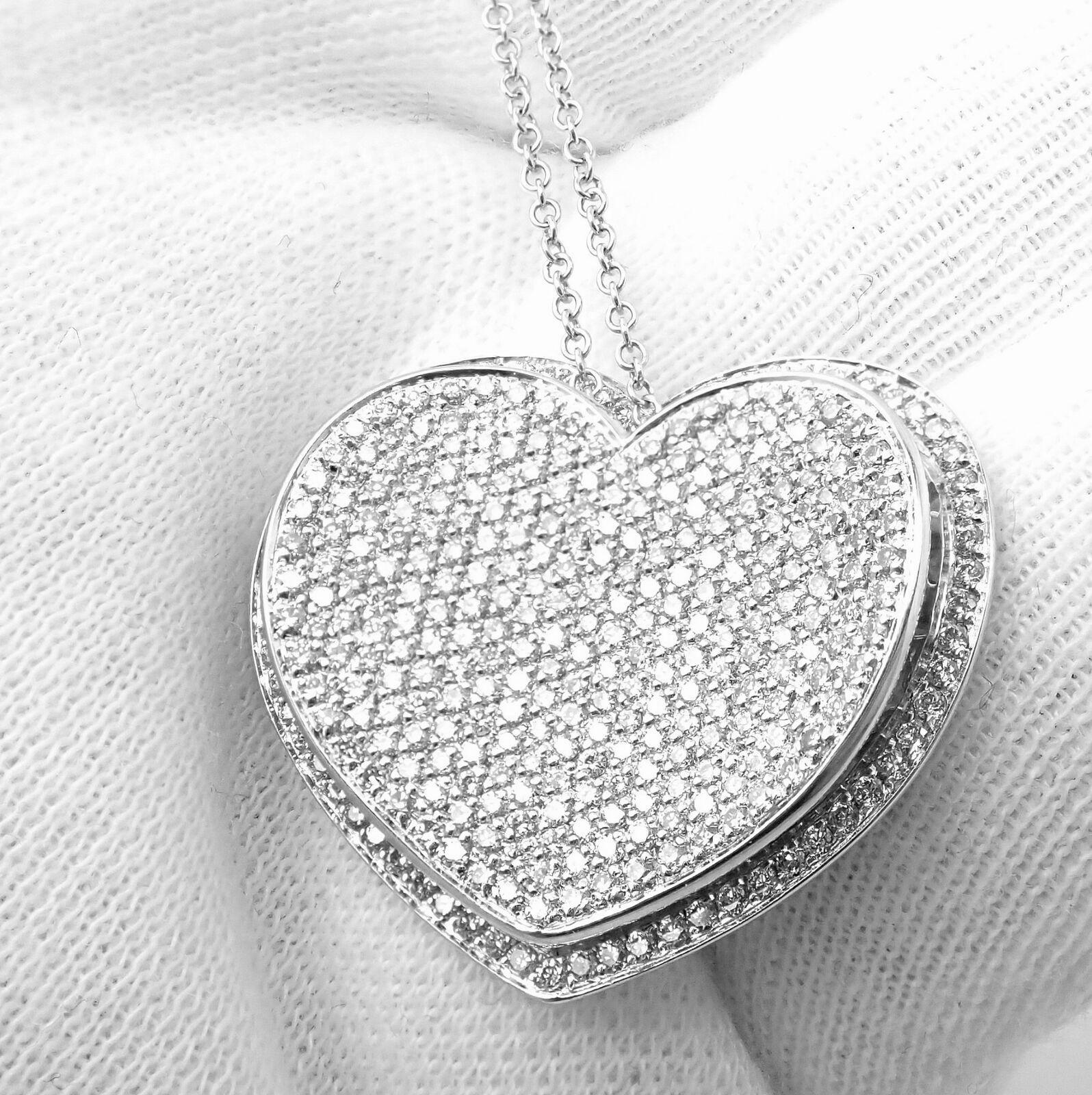 Women's or Men's Pasquale Bruni Heart Liberty Diamond Whitengold Pendant Necklace For Sale