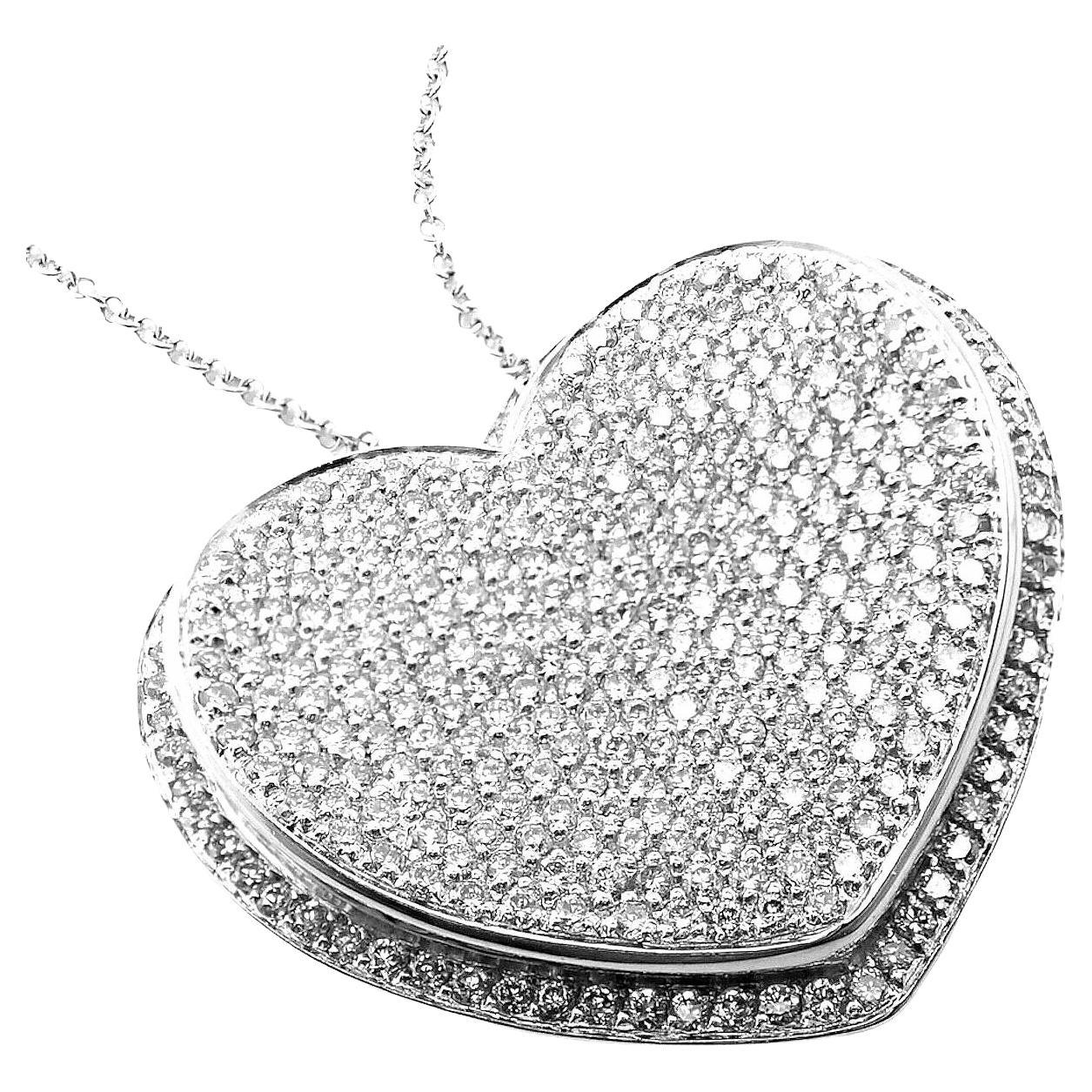 Pasquale Bruni Heart Liberty Diamond Whitengold Pendant Necklace For Sale
