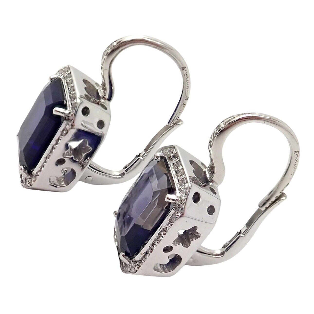 Pasquale Bruni Iolite Diamond White Gold Earrings In Excellent Condition For Sale In Holland, PA
