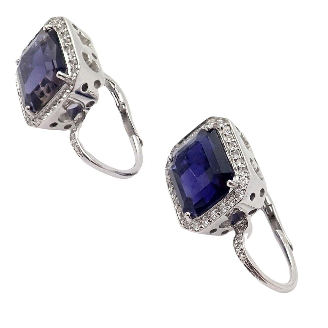 Pasquale Bruni Iolite Diamond White Gold Earrings For Sale 4
