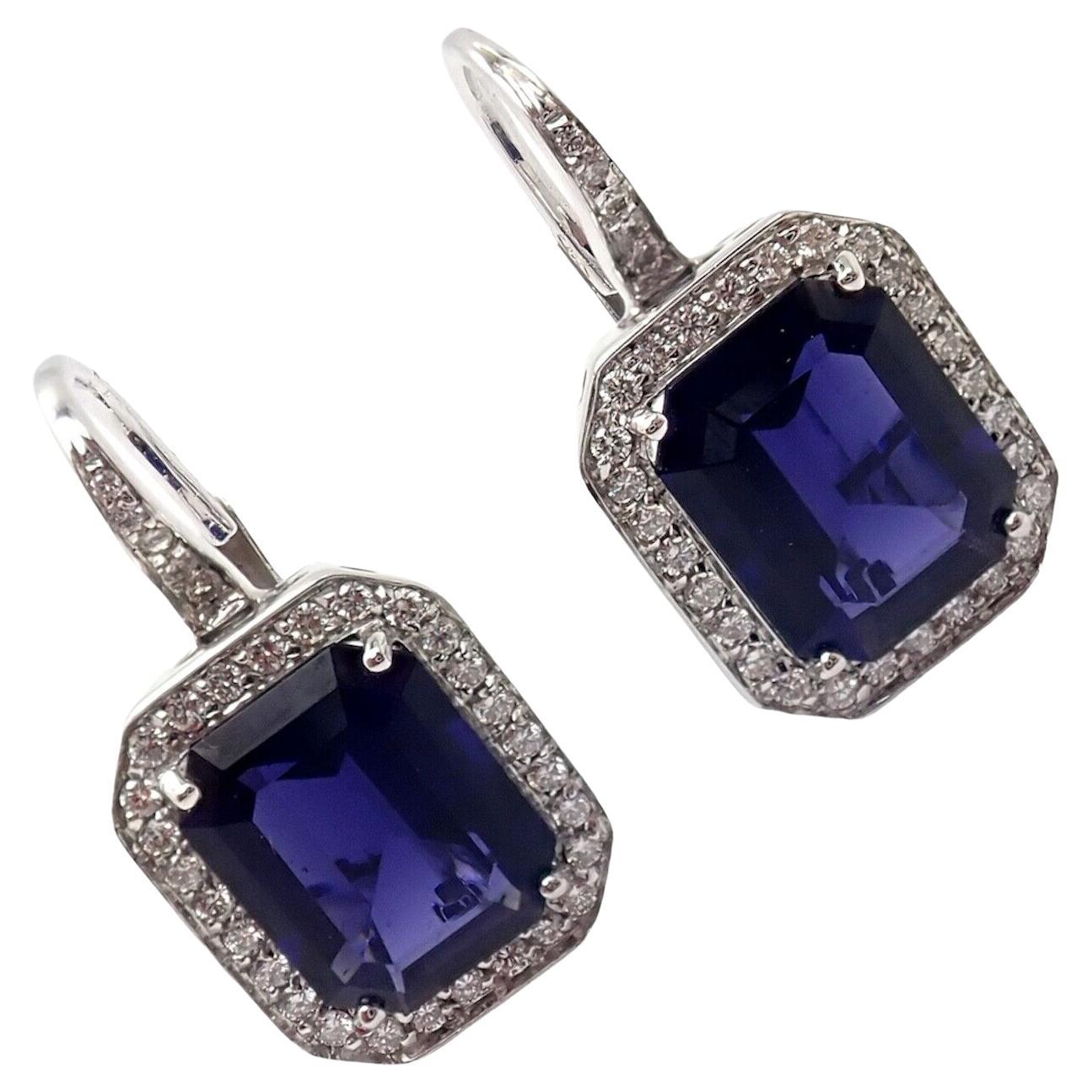 Pasquale Bruni Iolite Diamond White Gold Earrings For Sale