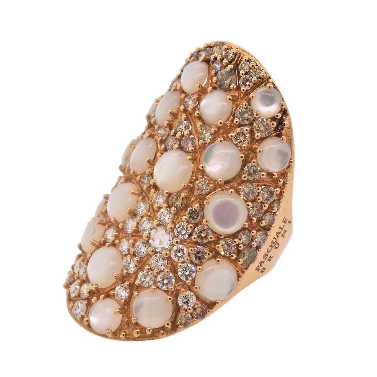 Pasquale Bruni Mandala Mother-of-Pearl Diamond Gold Ring