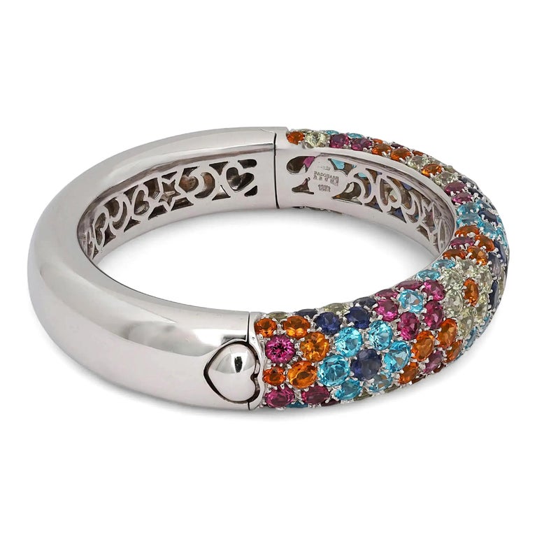 Pasquale Bruni Multicolor Floral Pattern Gemstone Bracelet 18K White Gold photo 2