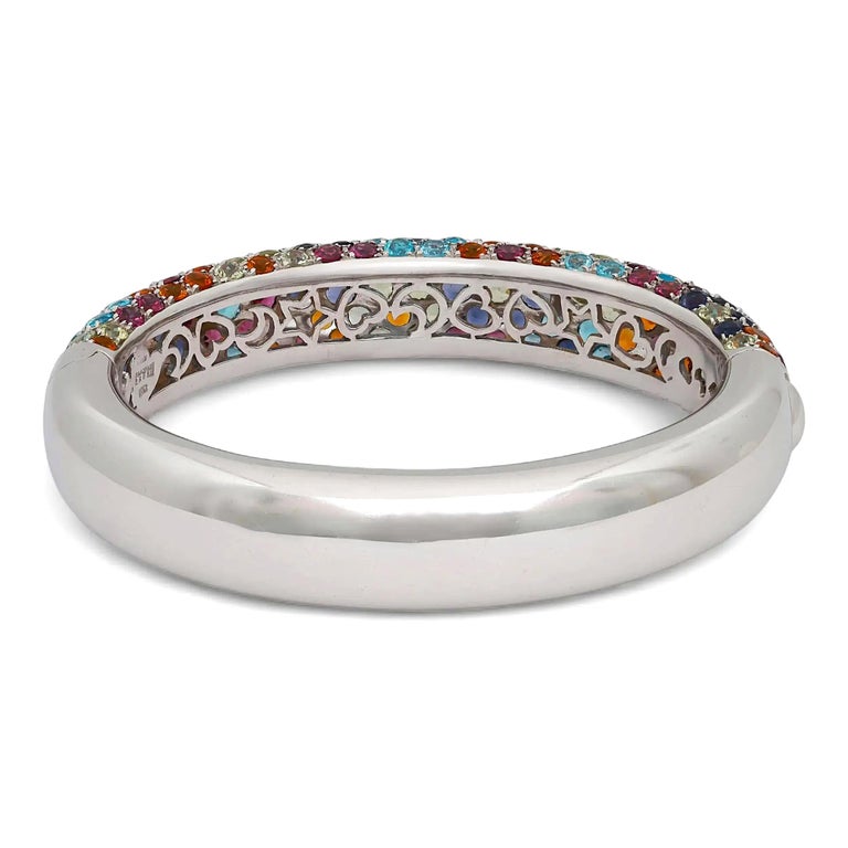Pasquale Bruni Multicolor Floral Pattern Gemstone Bracelet 18K White Gold photo 3
