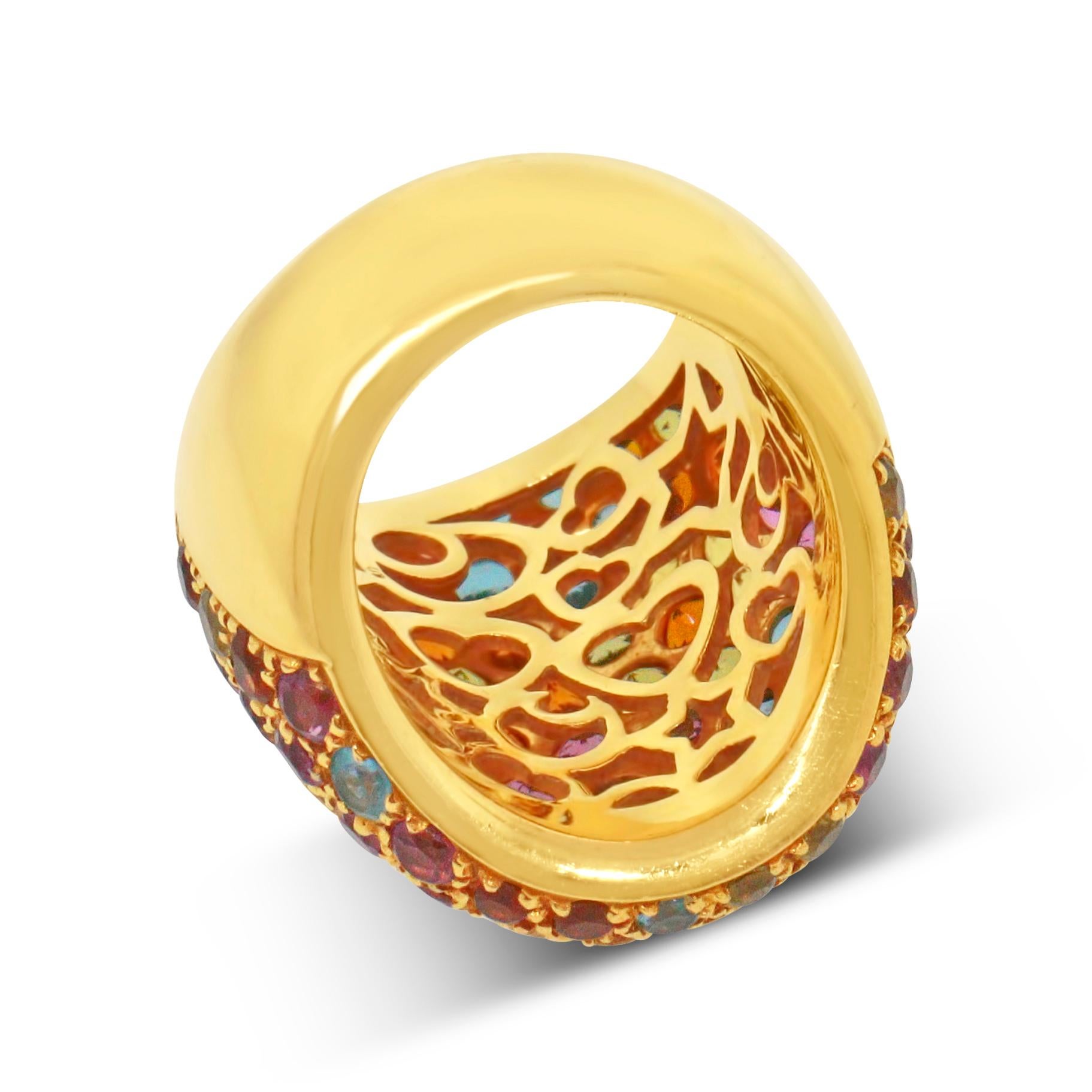 Pasquale Bruni Multicolor Edelsteine 18k Gelbgold Dome Ring 1