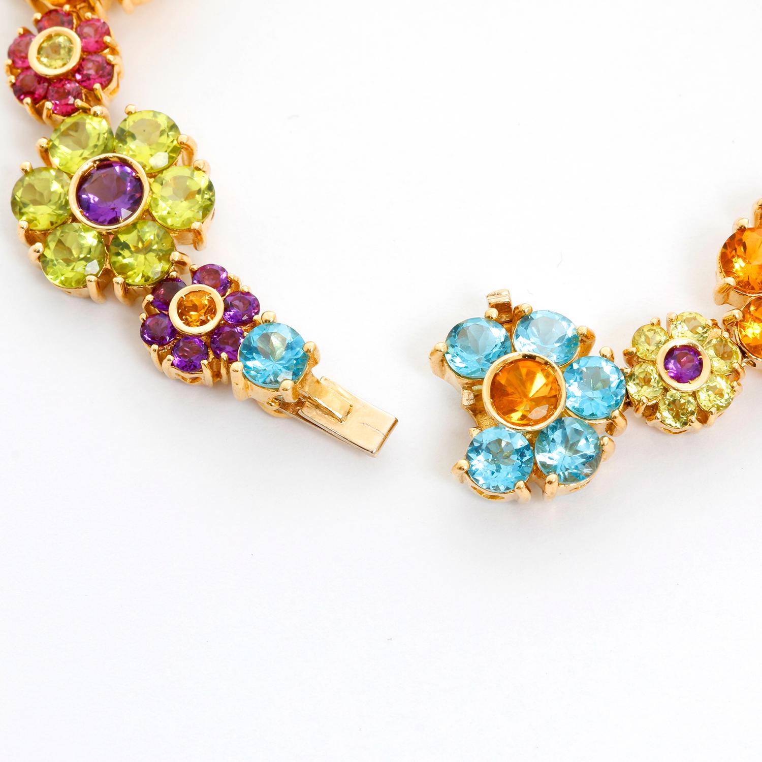 Pasquale Bruni Multistone Floral Bracelet In Excellent Condition In Dallas, TX