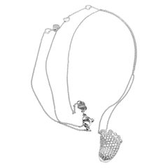 Pasquale Bruni Collier pendentif ORME Footsteps en or blanc avec pied en diamants