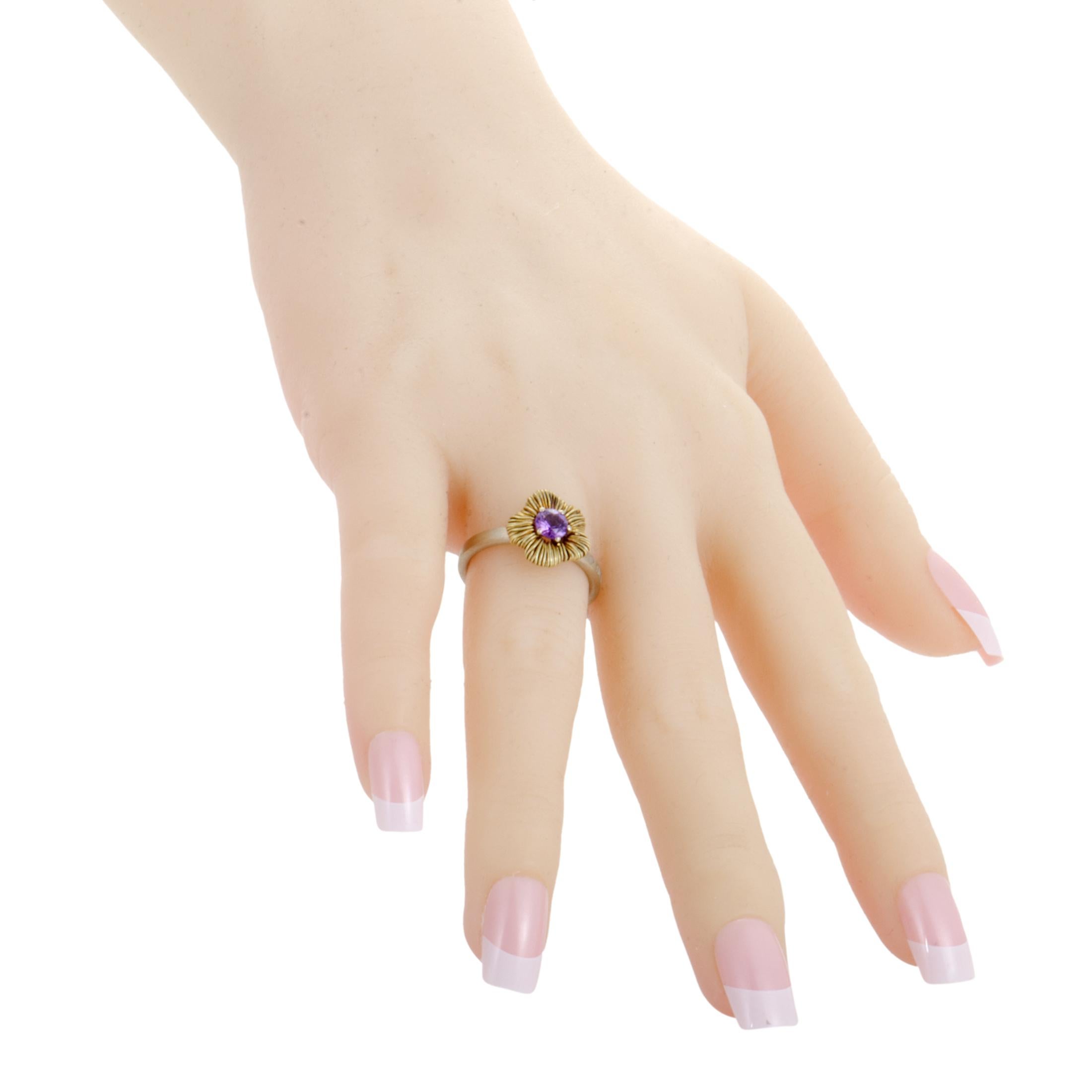 Women's Pasquale Bruni Penelope Petite 18 Karat Yellow Gold and Silver Amethyst Ring