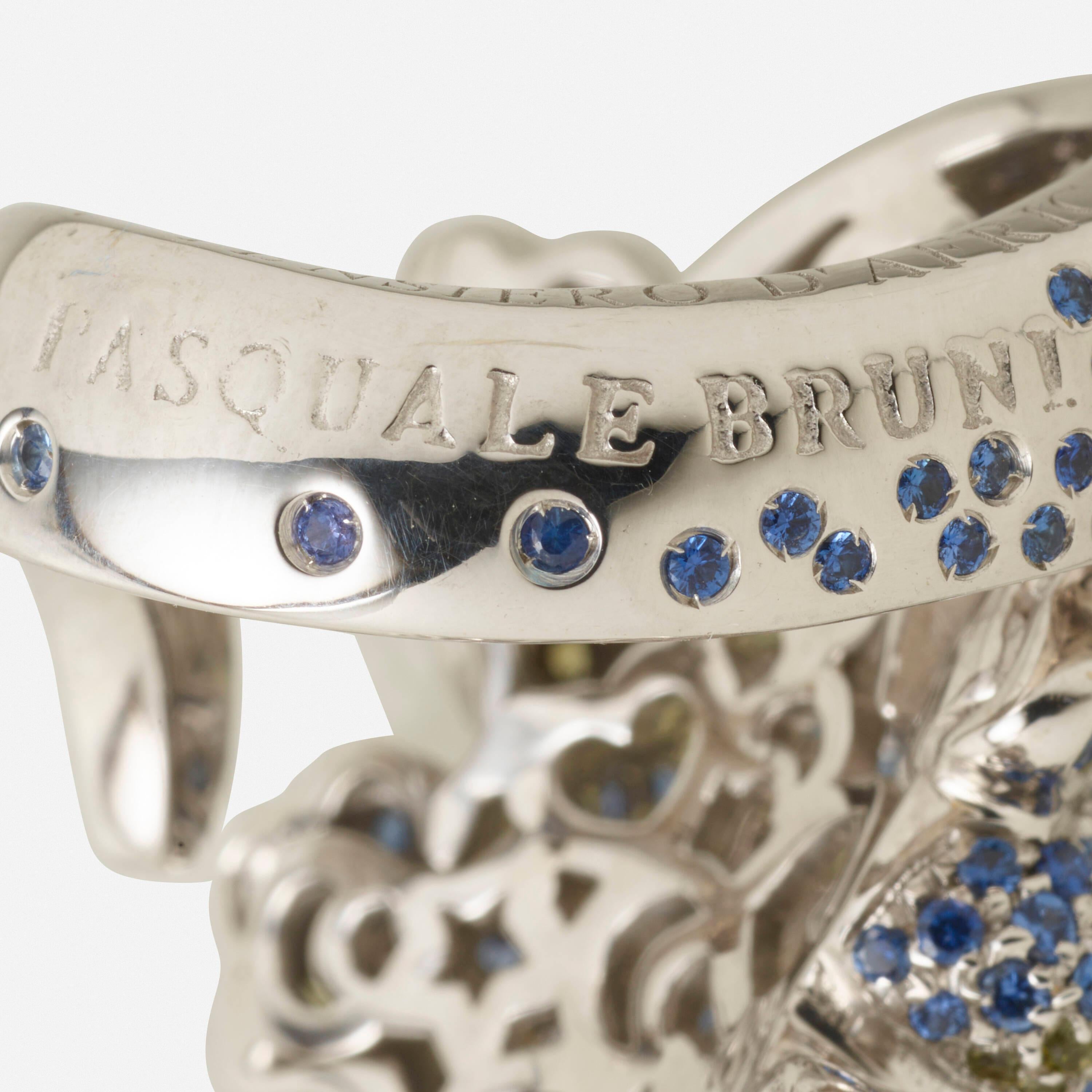 Pasquale Bruni 'Pensiero D’Africa' Sapphire Garnet and Topaz Crocodile Ring For Sale 3