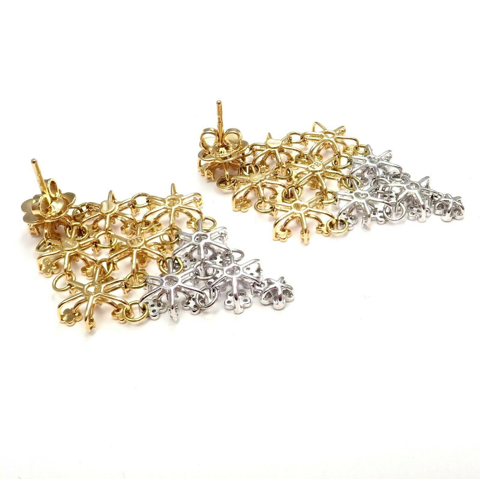 Pasquale Bruni Prato Fioroto Diamond White and Yellow Gold Earrings In New Condition In Holland, PA