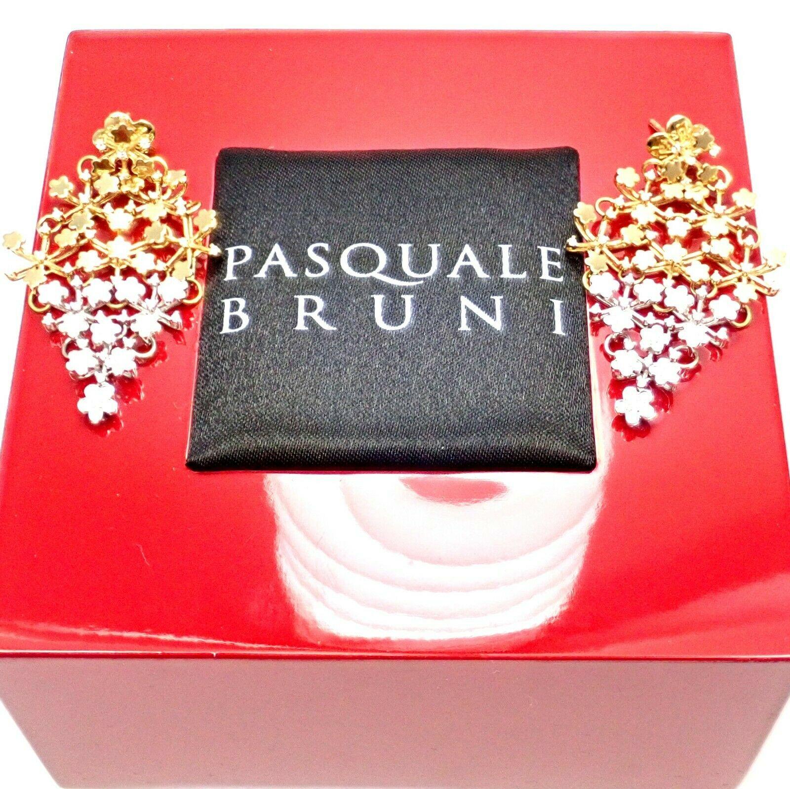 Pasquale Bruni Prato Fioroto Diamond White and Yellow Gold Earrings 1
