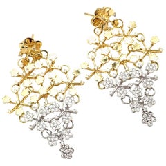 Pasquale Bruni Prato Fioroto Diamond White and Yellow Gold Earrings