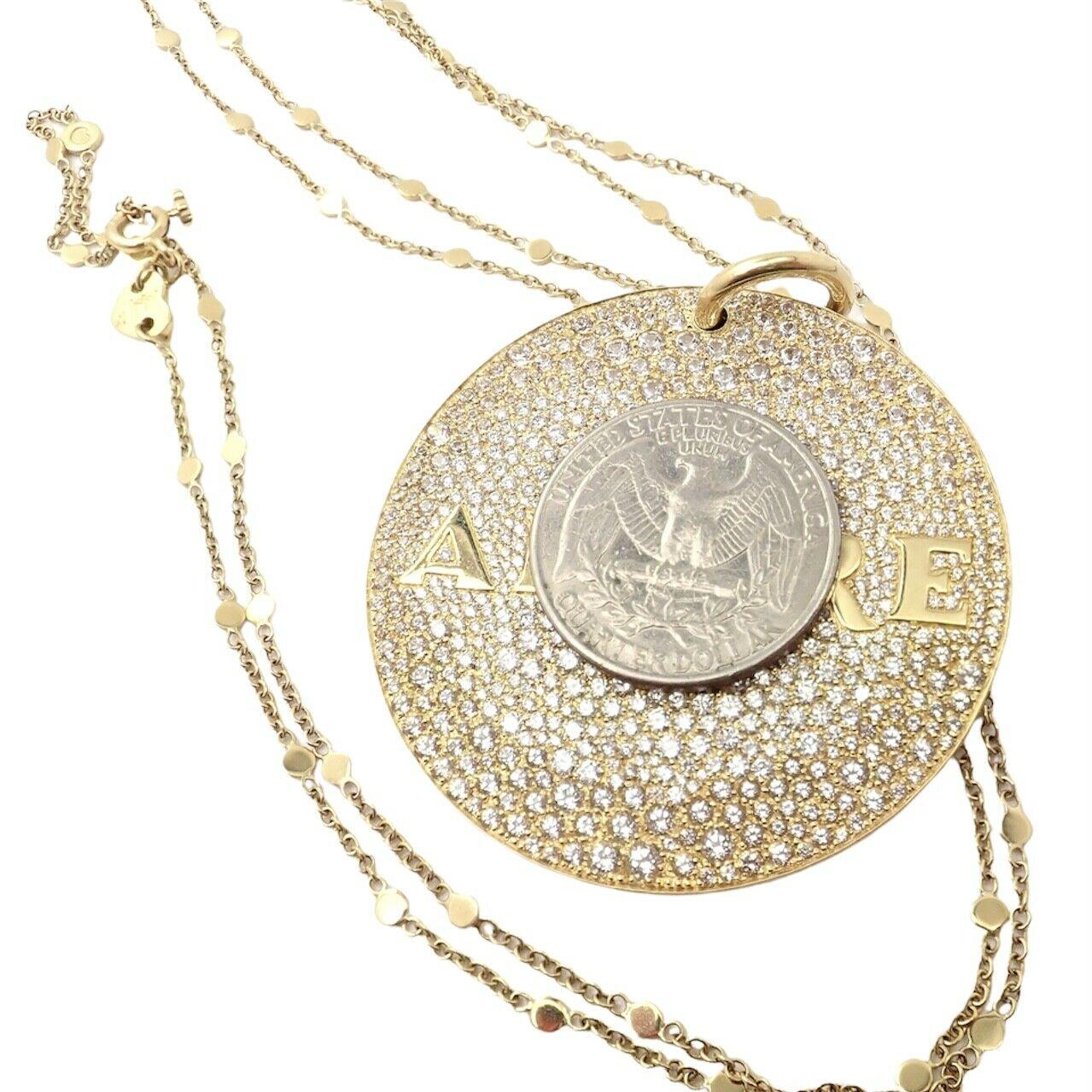 Taille brillant Pasquale Bruni Profondo Amore Collier pendentif en or jaune avec diamants en vente