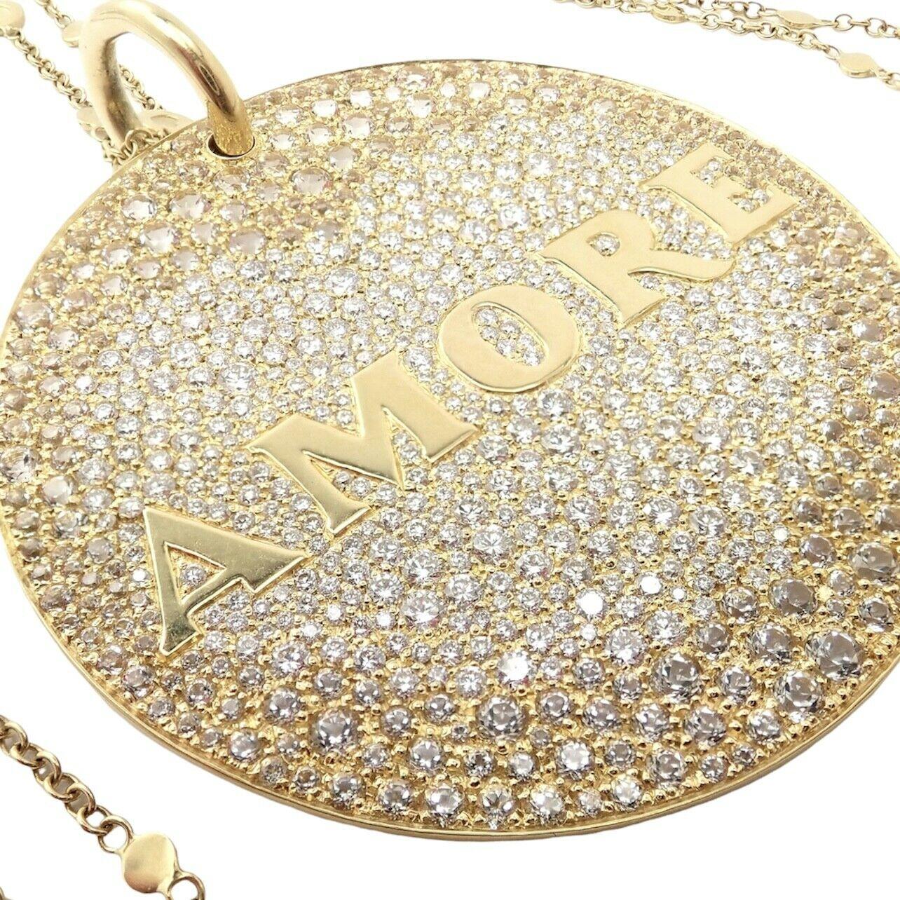 Pasquale Bruni Profondo Amore Collier pendentif en or jaune avec diamants Excellent état - En vente à Holland, PA