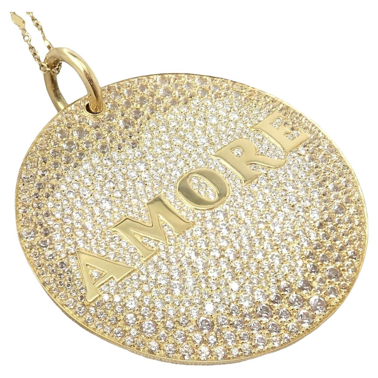 Pasquale Bruni Profondo Amore Diamond Yellow Gold Pendant Necklace For Sale