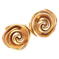 Pasquale Bruni Rose Flower Yellow Gold Drop Earrings