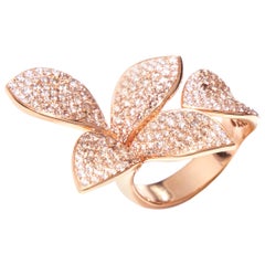 Pasquale Bruni Rose Gold Four Petal Paved Diamond Ring