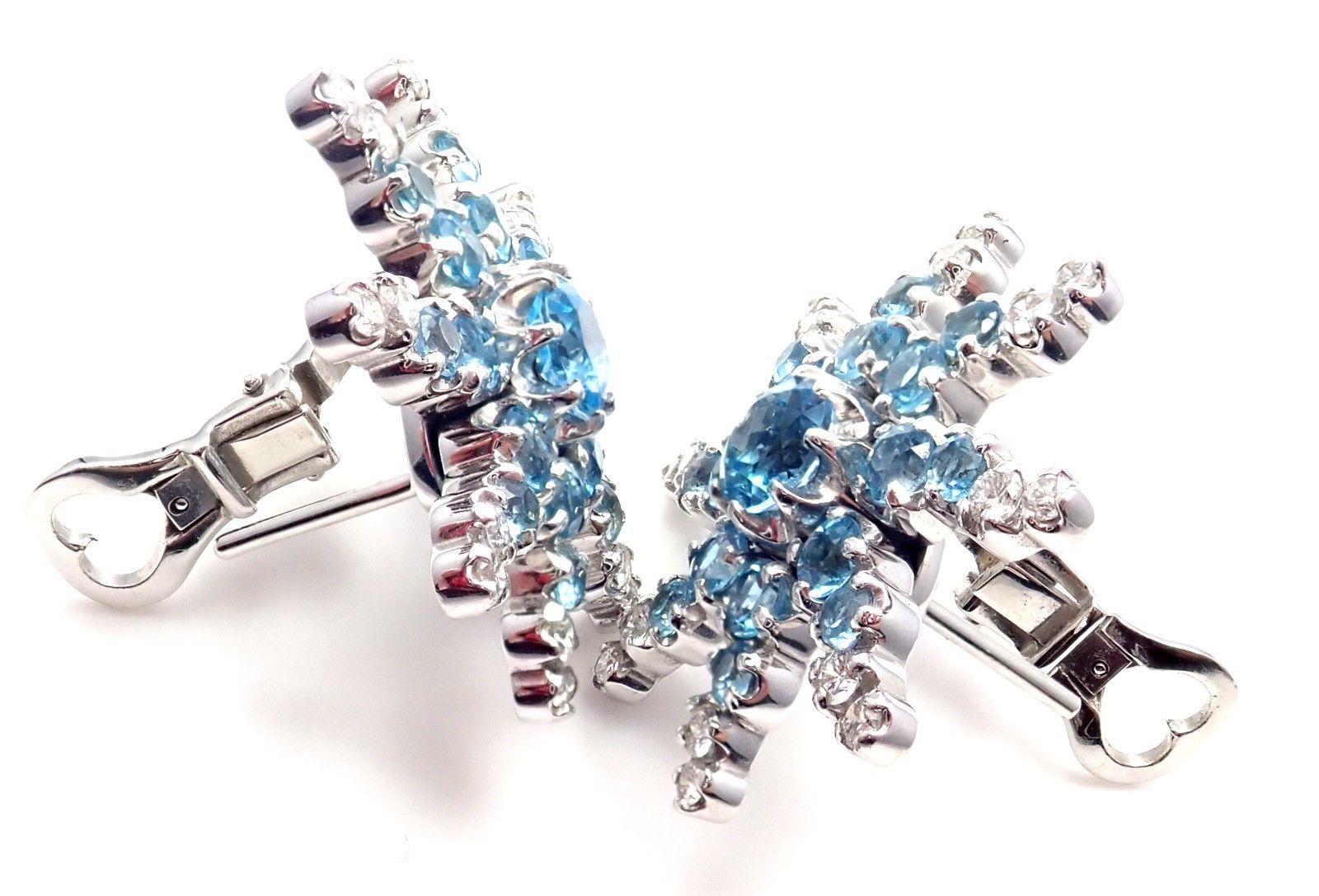 Pasquale Bruni Sun Diamond Aquamarine White Gold Earrings 3