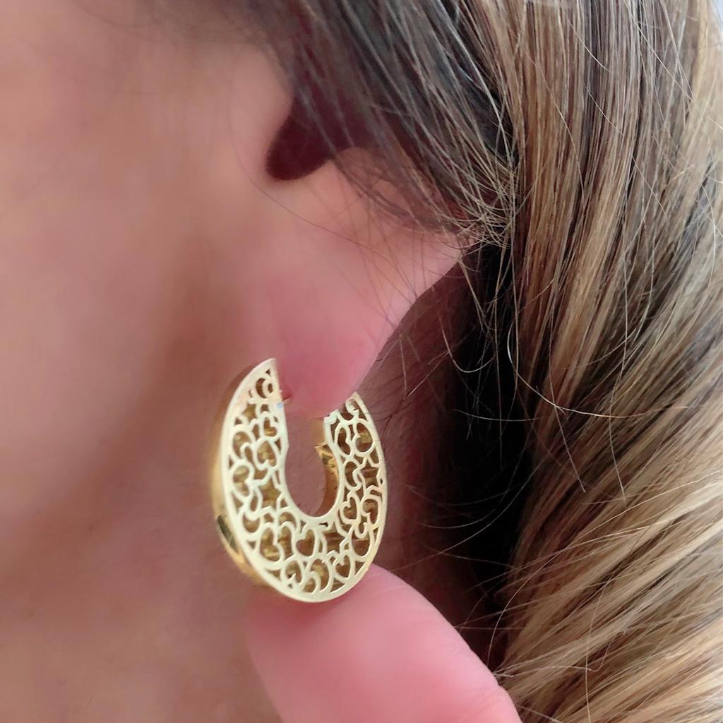 moon hoop earrings gold