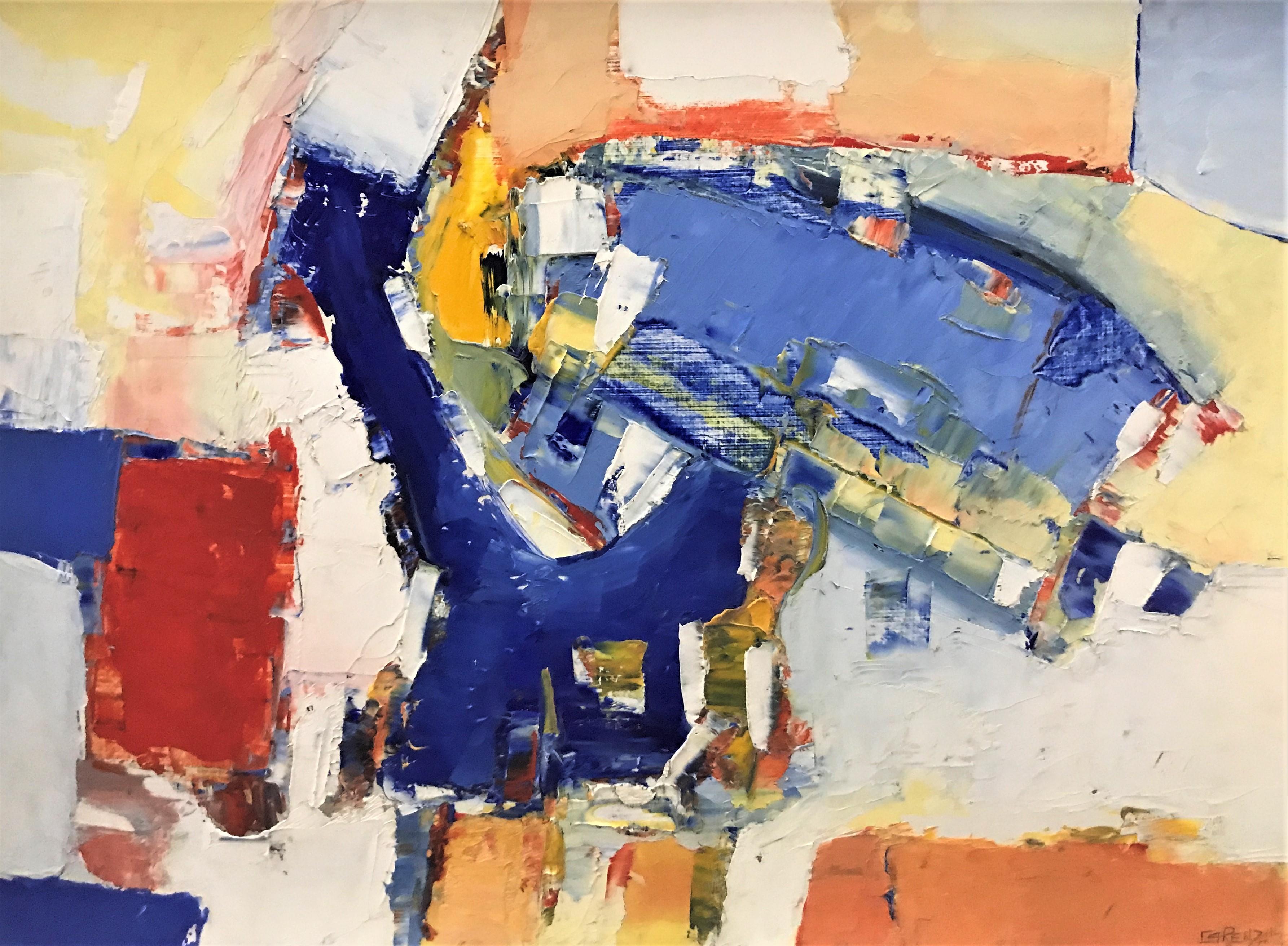 Pasquale Carenza Abstract Painting - Abstract, original oil on canvas, 20th Century, signed and dated bottom right