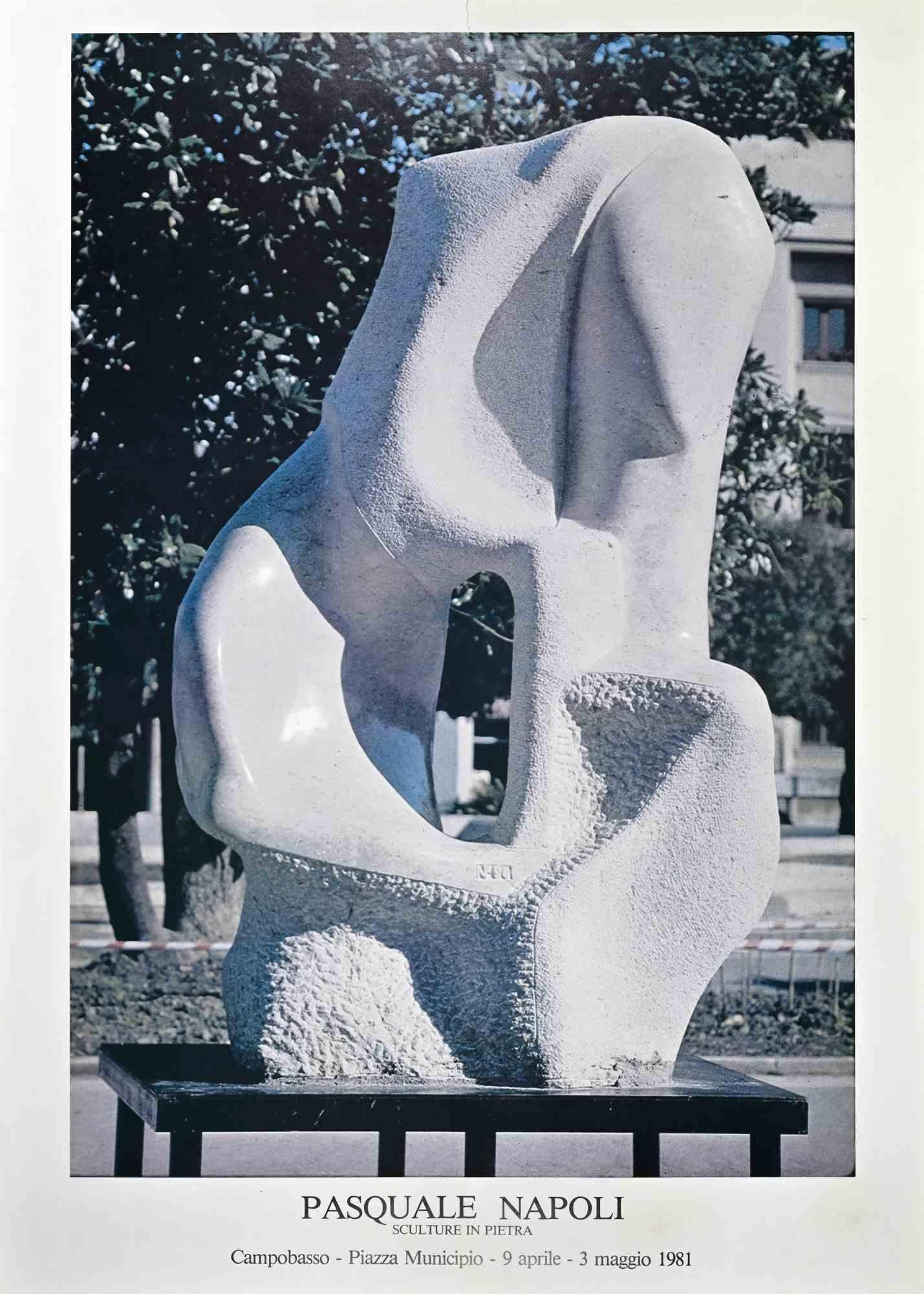 Figurative Print Pasquale Napoli - Sculptures en pierre - Offset - 1981