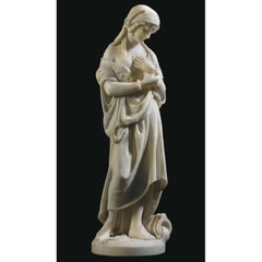 Antique White Marble Sculpture Statue by Romanelli