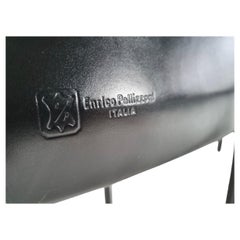 Pasqualina Black Leather Dining Chairs by Enrico Pellizzoni, Set of 6