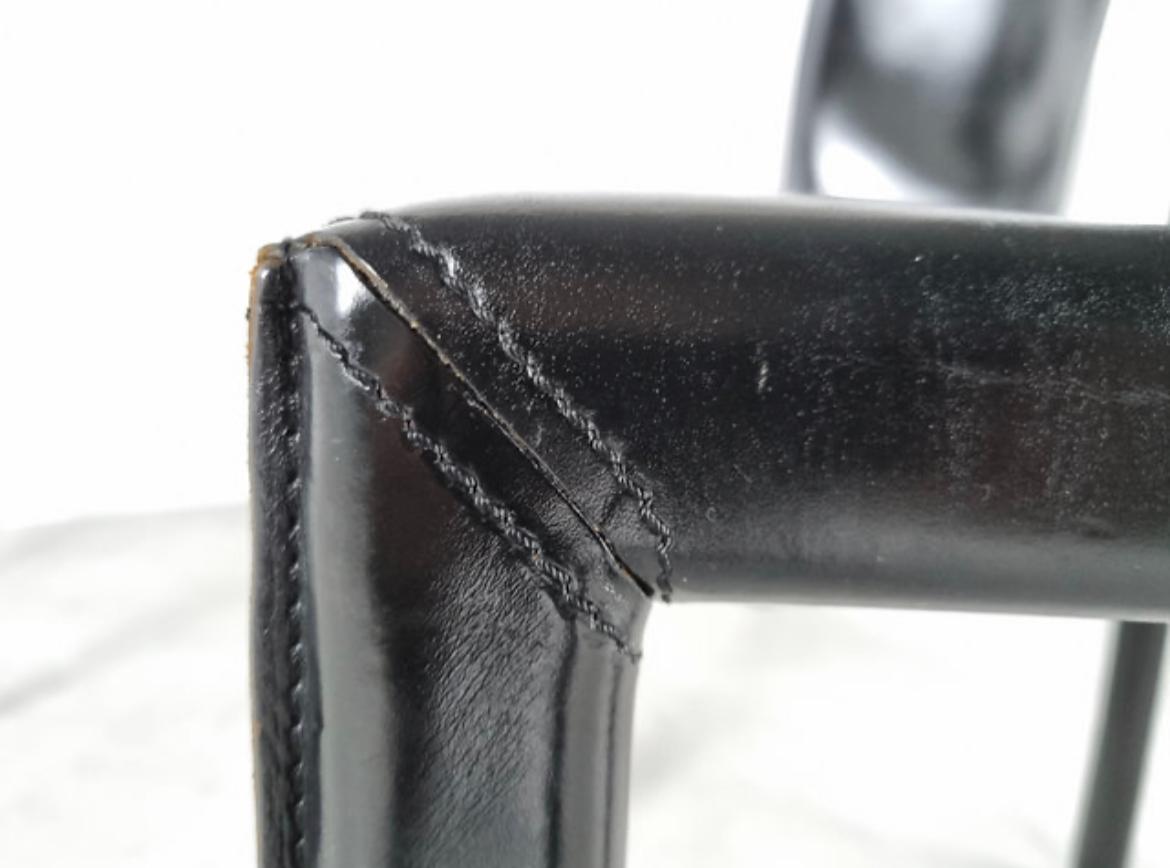 Pasqualina Black Leather Dining Chairs by Enrico Pellizzoni, Set of 6 3