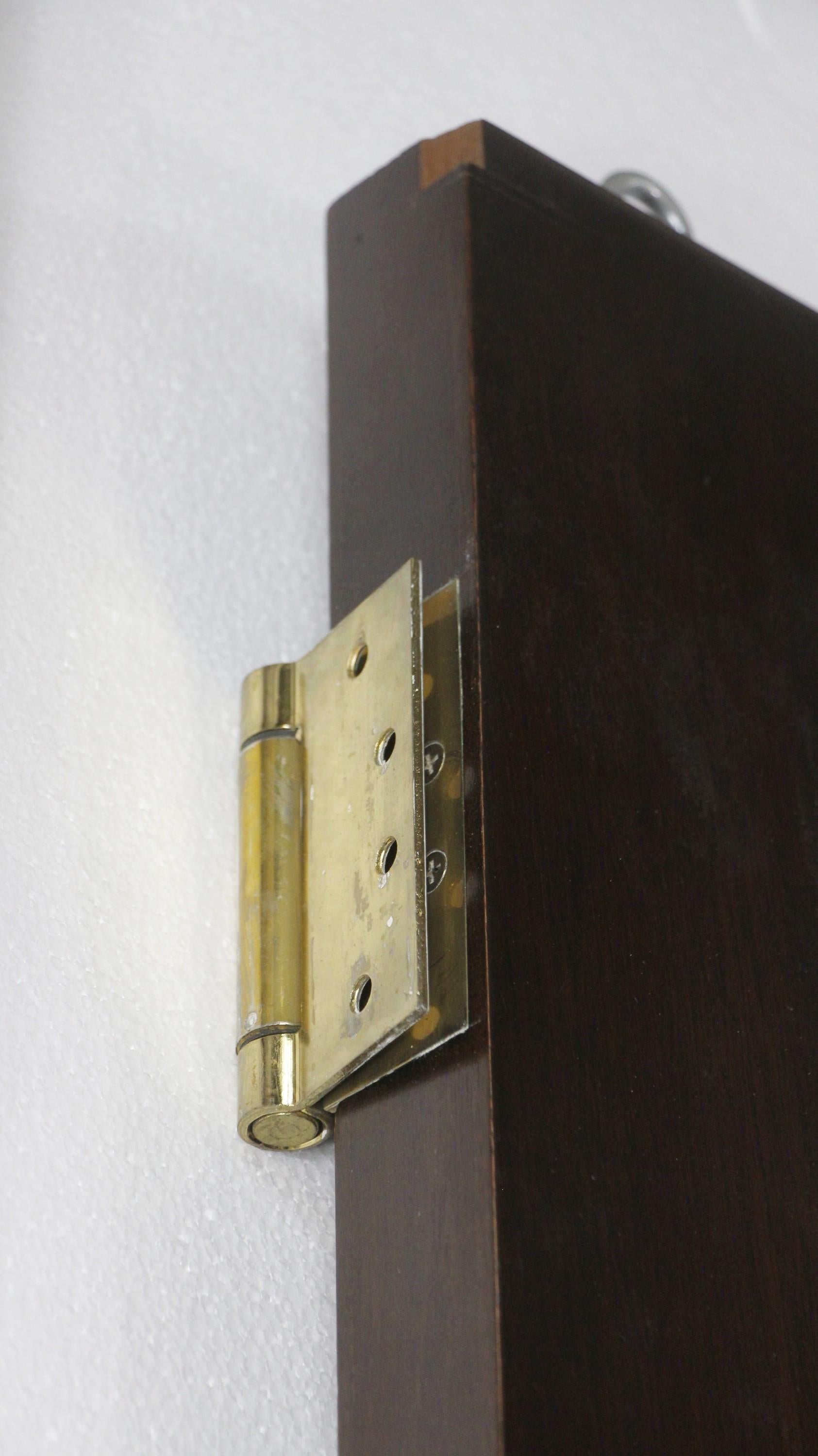 Passage Double Doors Solid Wood W. Dark Tone Gloss Finish and Hardware 3