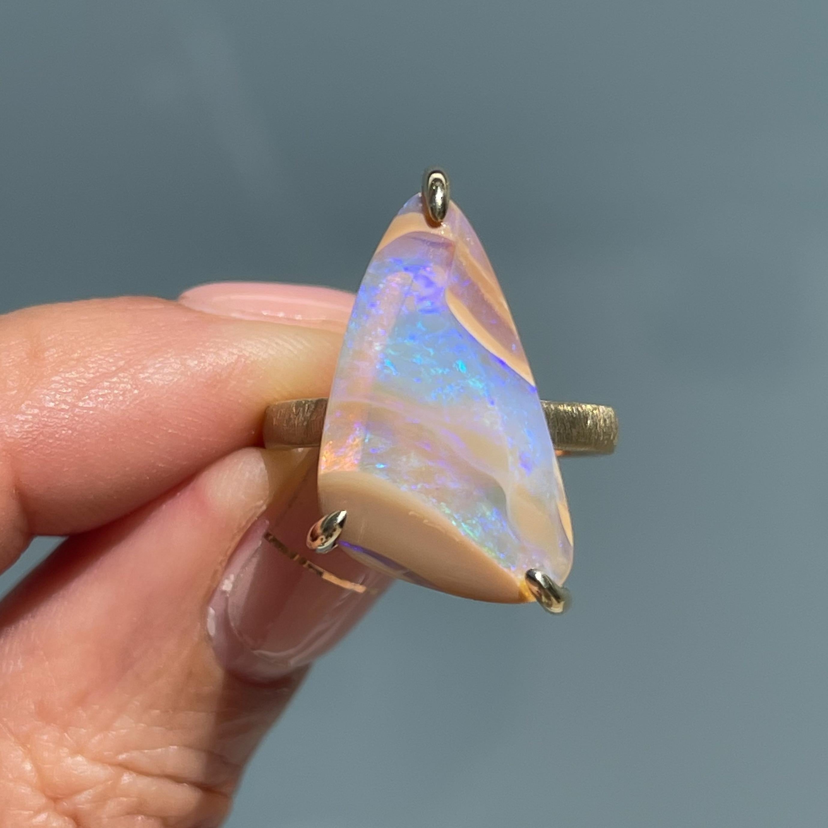 Passage of Time Australian Opal Ring in 14k Gold by NIXIN Jewelry In New Condition For Sale In Los Angeles, CA