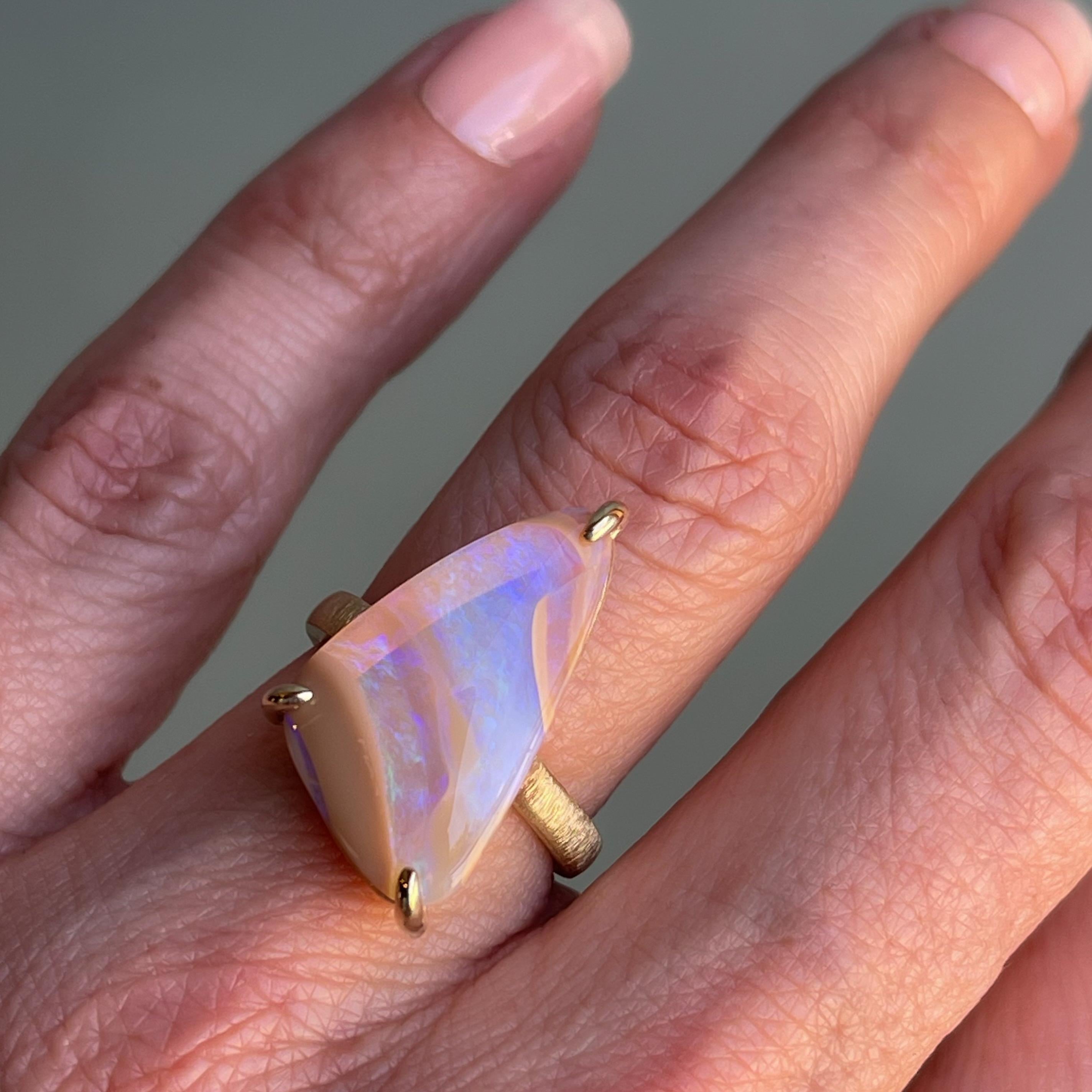 Passage of Time Australian Opal Ring in 14k Gold by NIXIN Jewelry For Sale 1