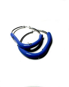 PASSAGE UNI Cobalt Blue Hoop Earrings