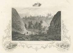 Passaic Falls Antique Engraving, New Jersey Landscape, c.1830