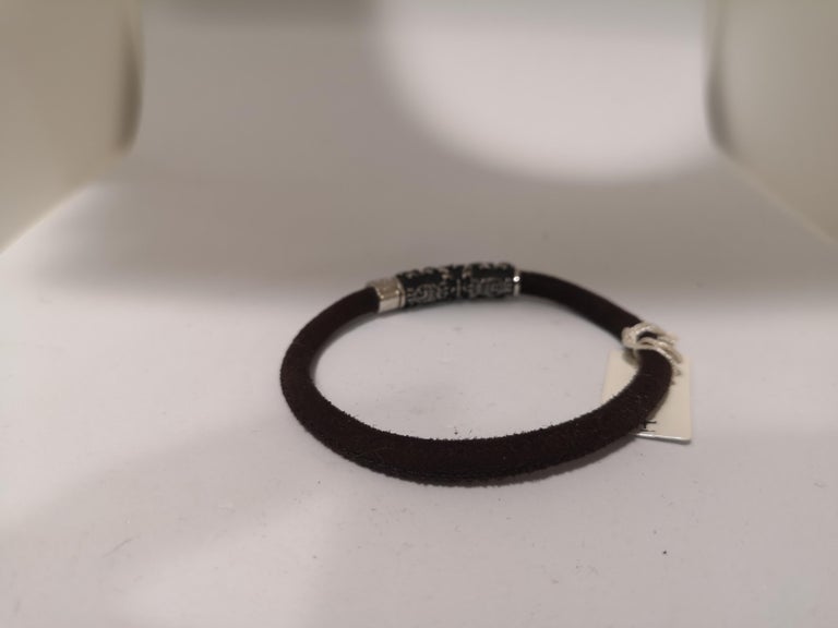 Passavinti silver and genuine leather bracelet NWOT For Sale at 1stDibs