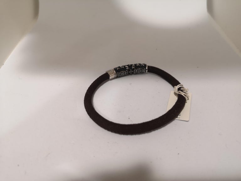 Passavinti silver and genuine leather bracelet NWOT For Sale at 1stDibs