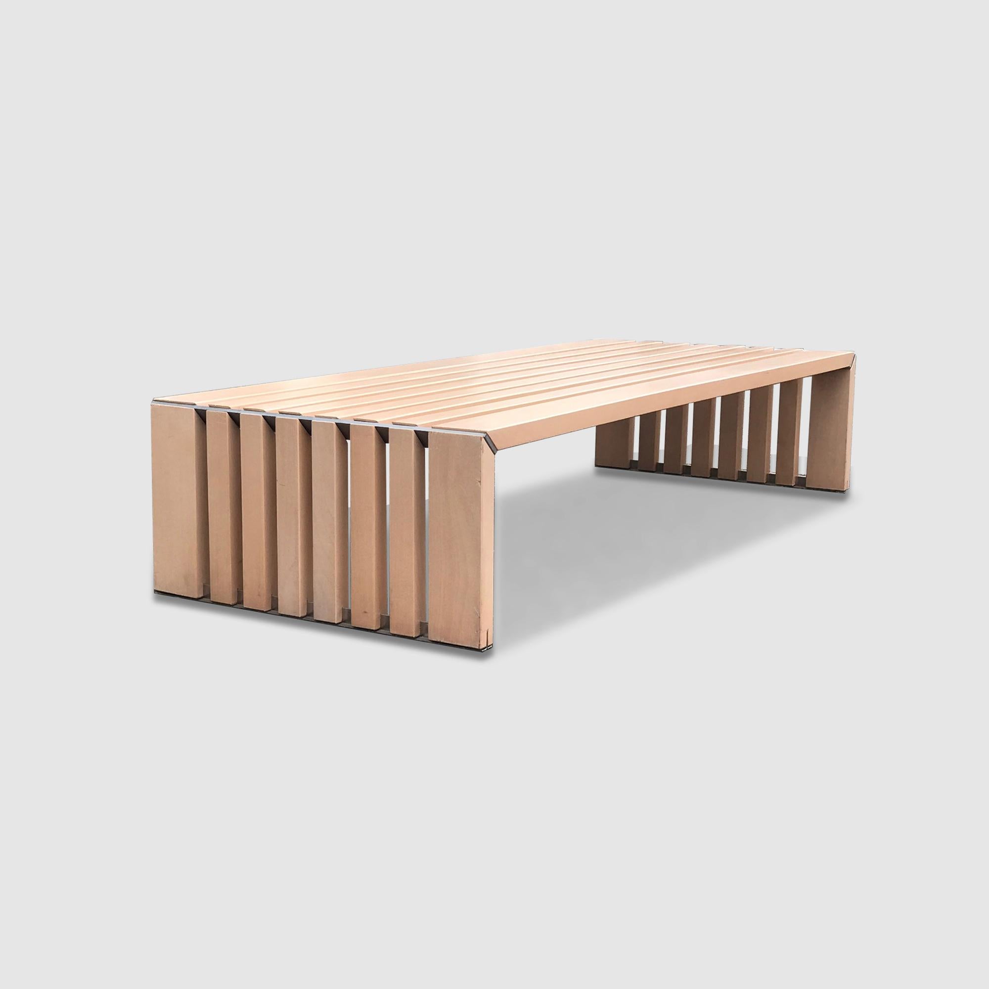 Passe Partout slatted ash bench by Walter Antonis for Arspect 1970s For Sale 3