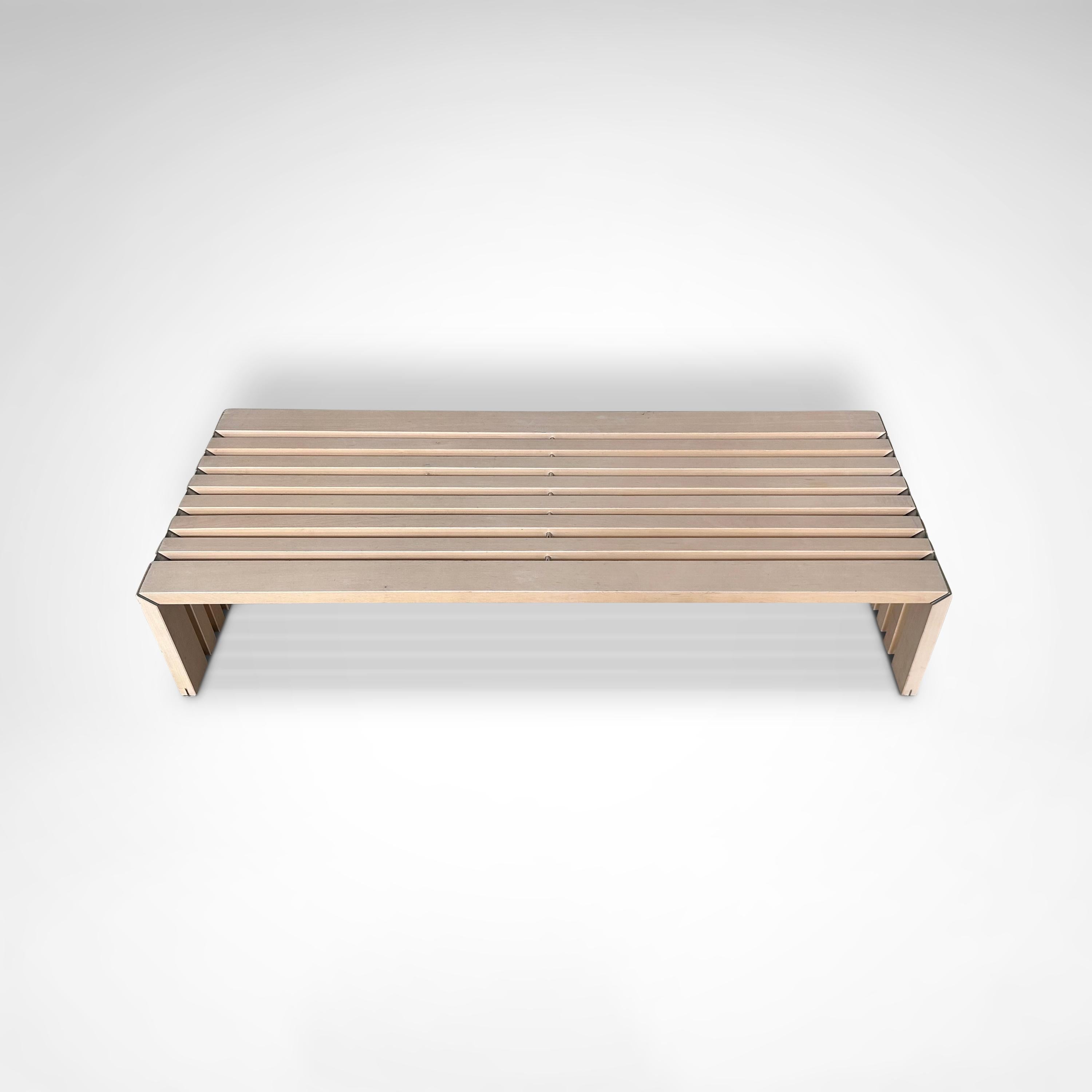 Dutch Passe Partout slatted ash bench by Walter Antonis for Arspect 1970s For Sale