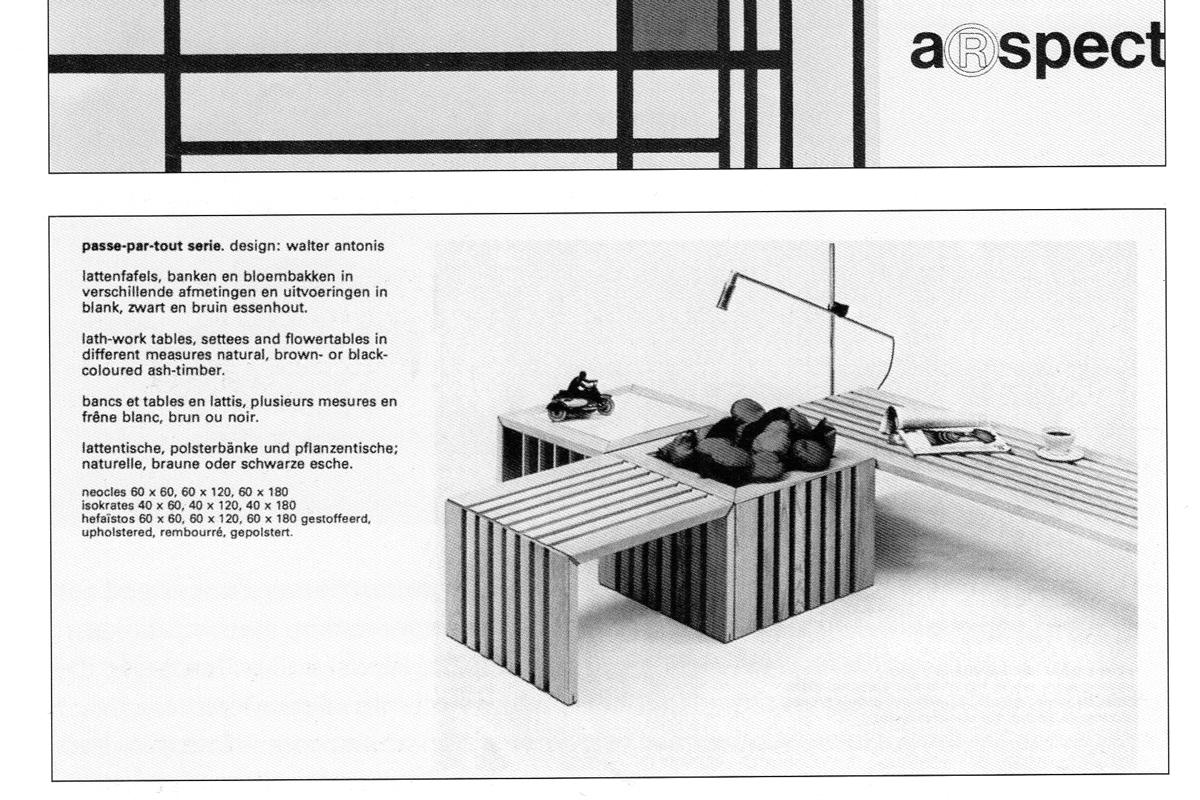 Passepartout-Bank aus Eschenholz mit Lattenrost von Walter Antonis für Arspect, 1970er Jahre im Angebot 6