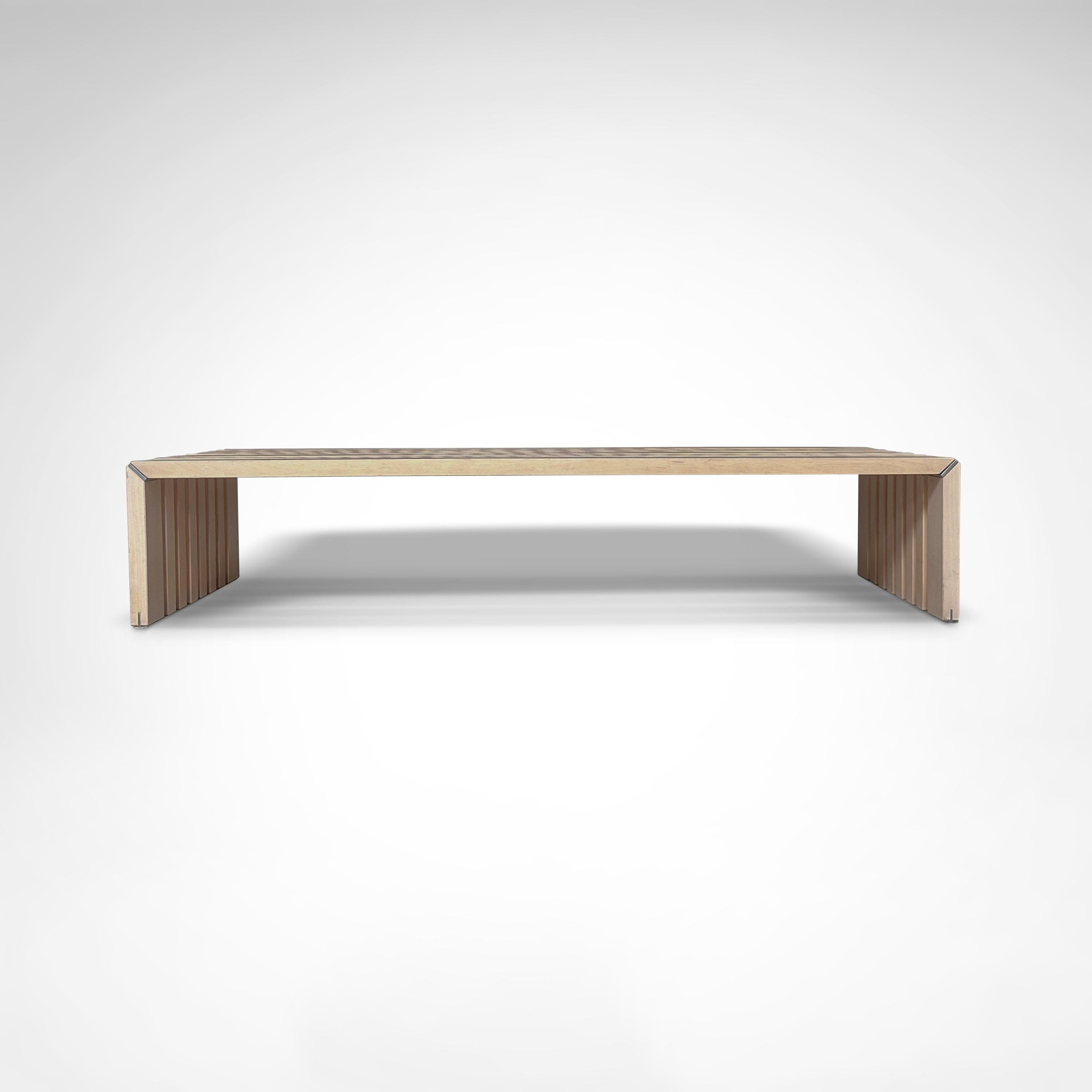 Late 20th Century Passe Partout slatted ash bench by Walter Antonis for Arspect 1970s For Sale