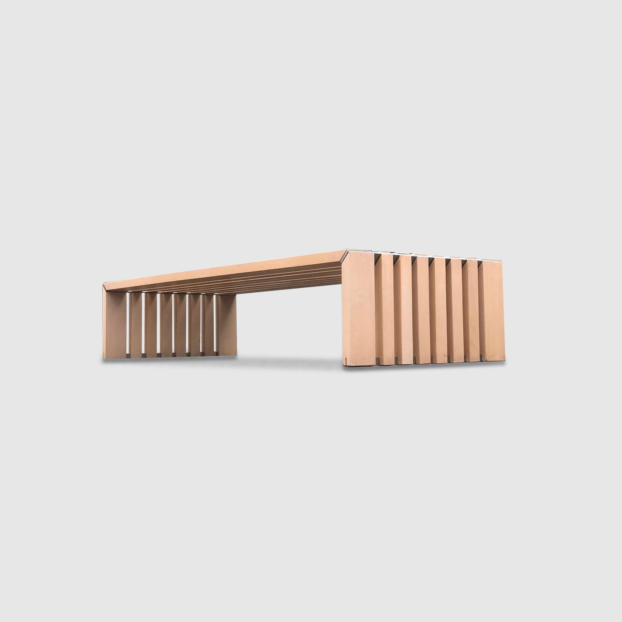 Dutch Passe Partout slatted ash bench by Walter Antonis for Arspect 1970s For Sale