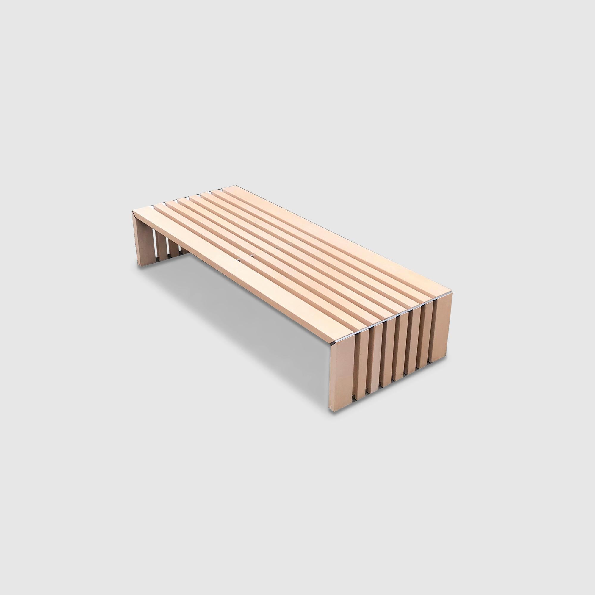 Passe Partout slatted ash bench by Walter Antonis for Arspect 1970s In Good Condition For Sale In Stavenisse, NL