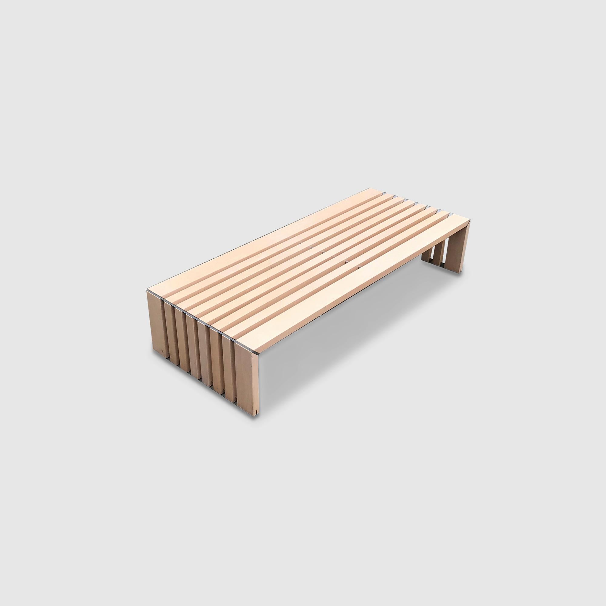 Ash Passe Partout slatted ash bench by Walter Antonis for Arspect 1970s For Sale