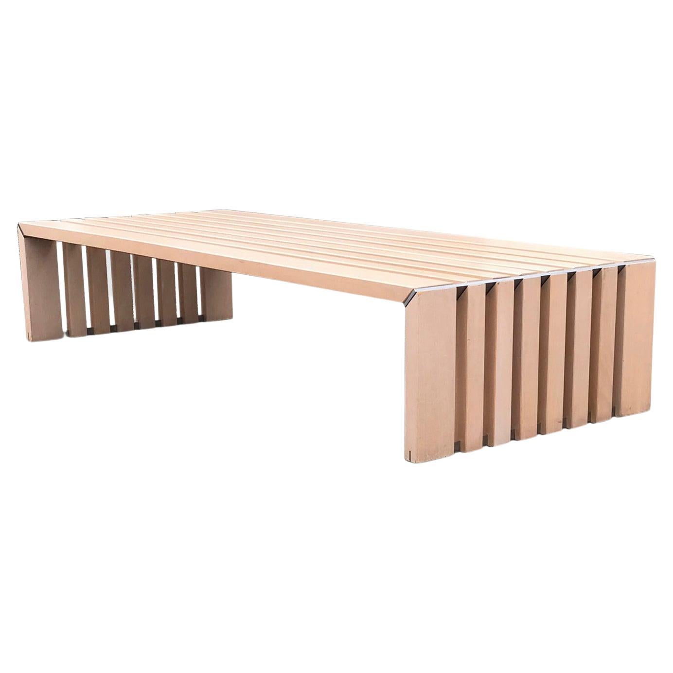 Passe Partout slatted ash bench by Walter Antonis for Arspect 1970s For Sale