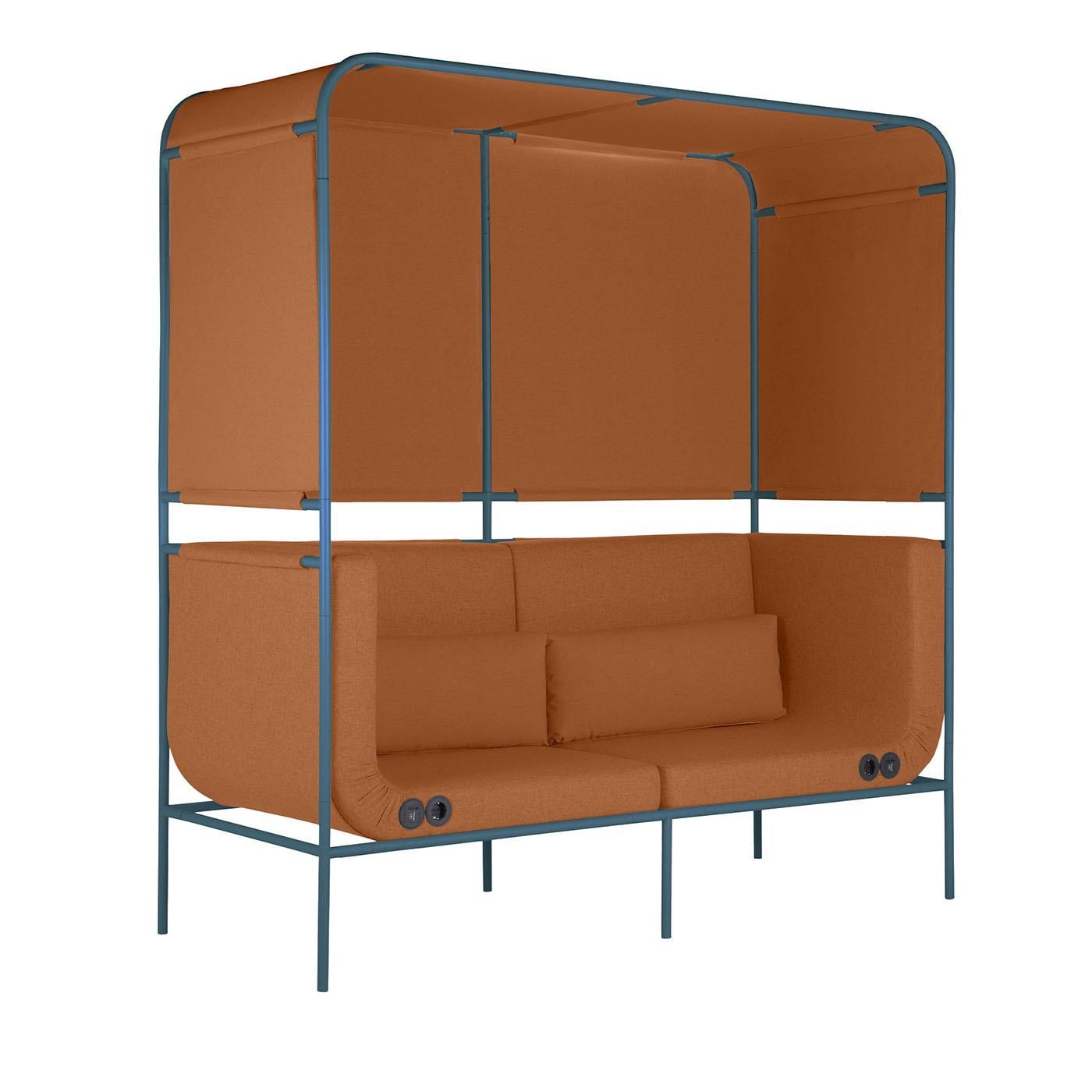 italien Canapé Passepartout orange et bleu par Debonademeo Studio en vente