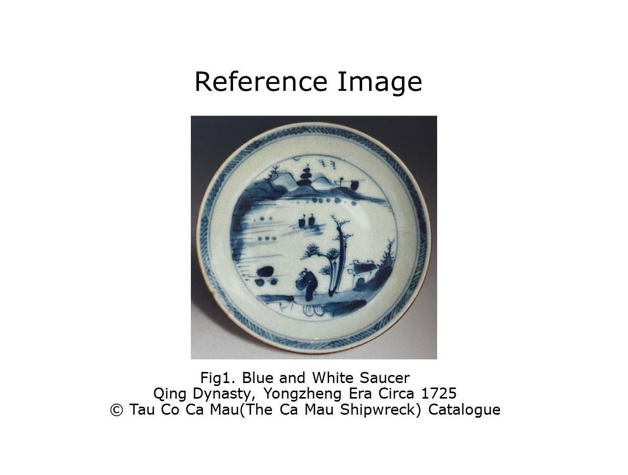 Early 18th Century Passing Boat and Bridge Pattern Tea Set, Circa 1725, Qing Dynasty, Yongzheng Era For Sale