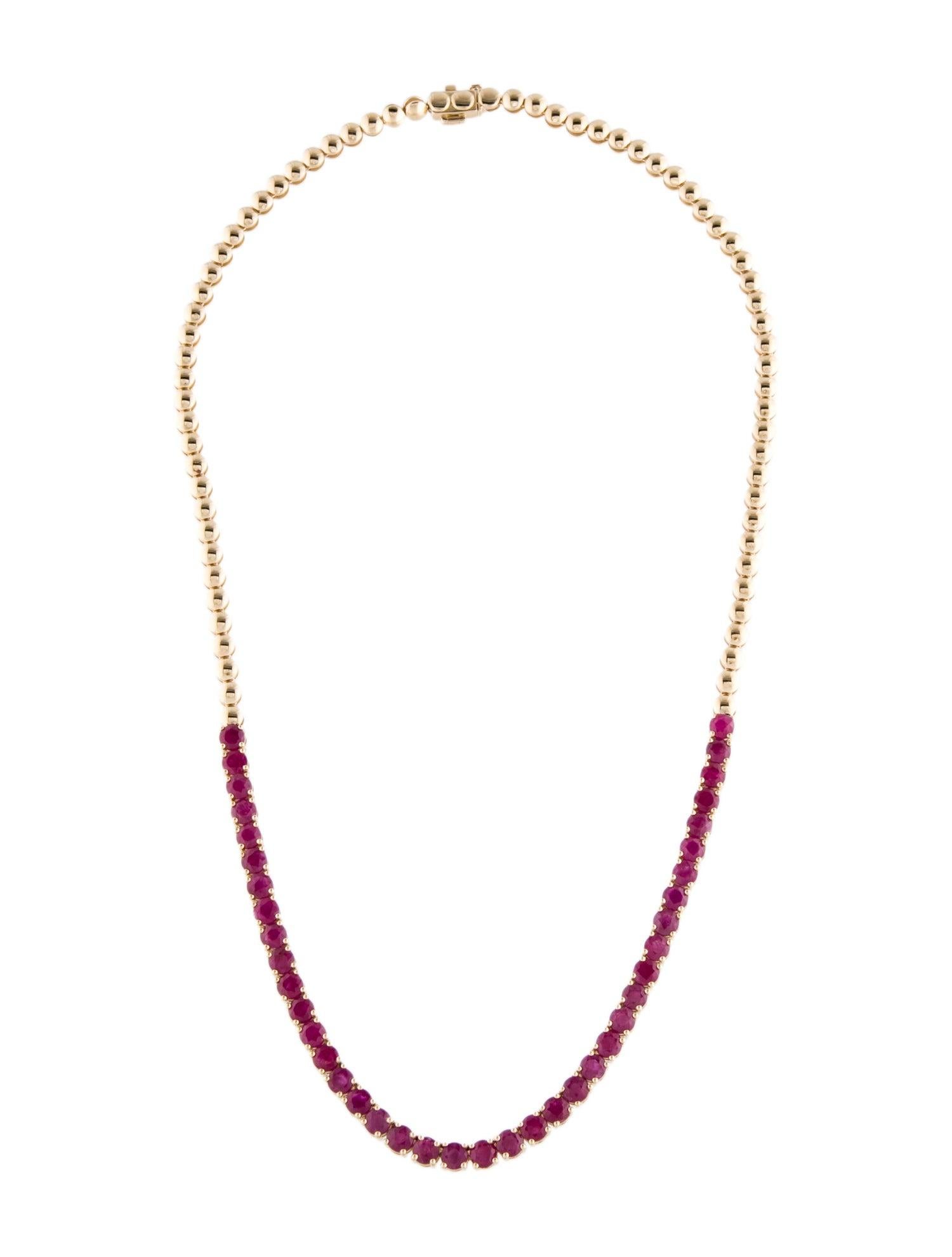 14K Ruby Chain Necklace 15.92ctw - Luxurious Jewelry Piece for Timeless Elegance In New Condition For Sale In Holtsville, NY
