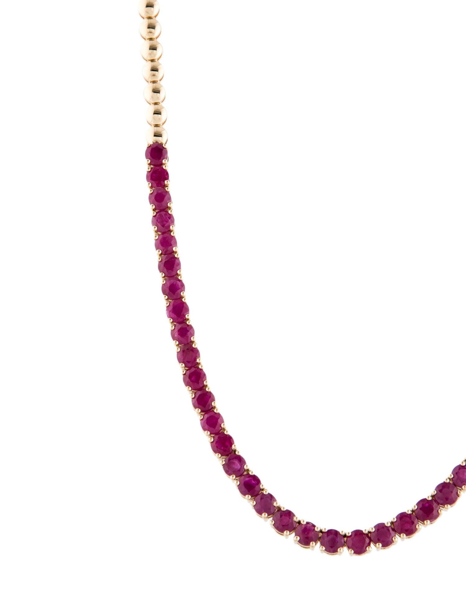 Women's 14K Ruby Chain Necklace 15.92ctw - Luxurious Jewelry Piece for Timeless Elegance For Sale